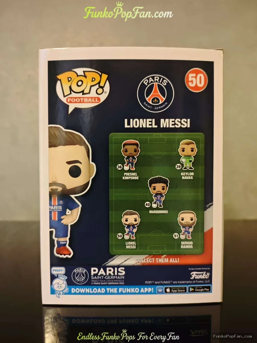2022 Funko Pop Football Paris Saint-Germain Lionel Messi #50 Vaulted Vinyl Figure Bobblehead Vaulted - Funko Pop Figure