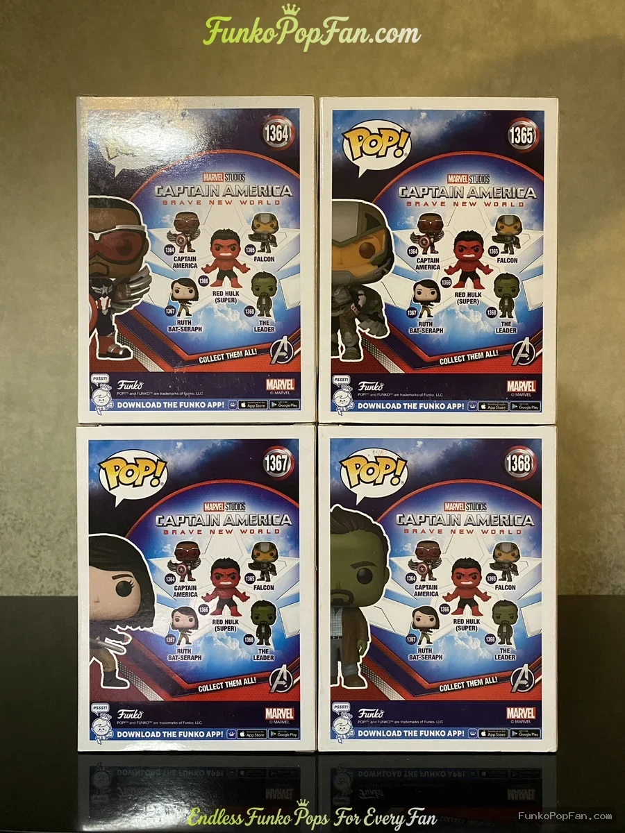 Bundle Funko Pop! Marvel Captain America Brave New World #1364 Captain America / #1365 Falcon / #136 - Funko Pop Figure
