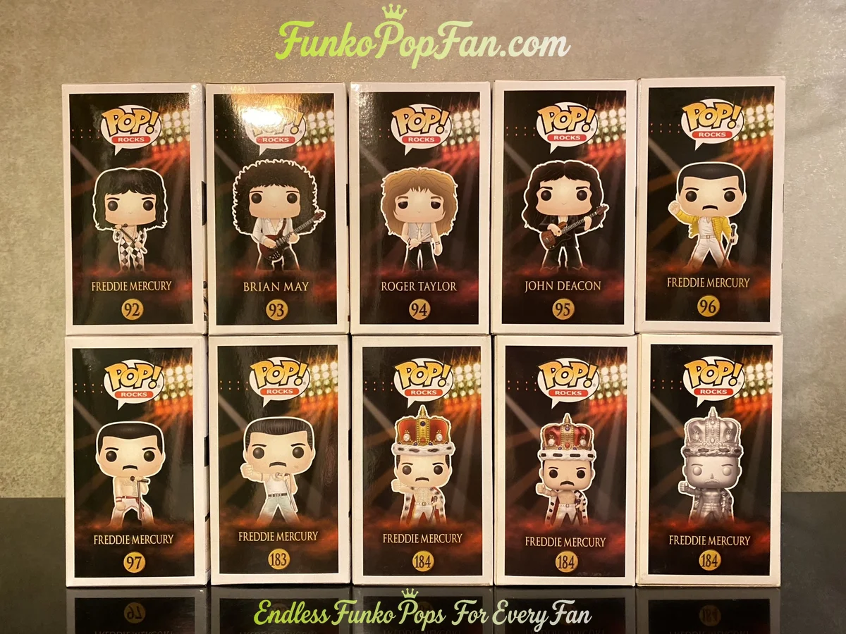 Bundle Funko Pop! Queen Freddie Mercury #02 / Brian May #03 / Roger Taylor #04 / John Deacon #06 Vin - Funko Pop Figure