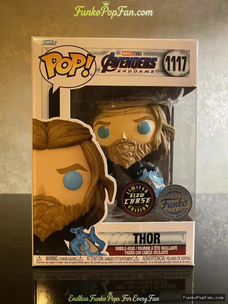 Marvel Avengers #1117 Thor (Glow in the Dark) Vinyl Figure Bobblehead Vaulted Collectible With Protector Funko Pop Figure