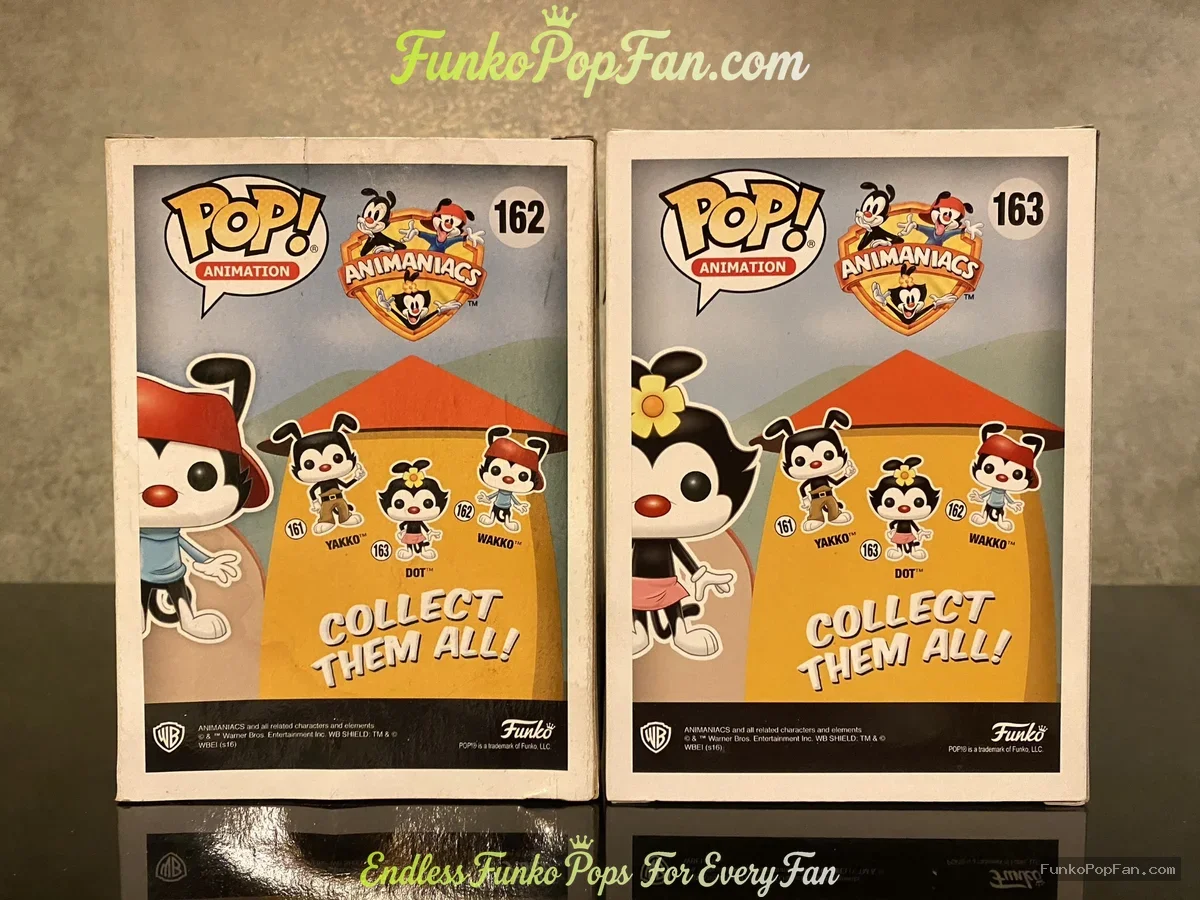 Bundle Funko Pop! Animation Animaniacs #162 Wakko / Dot #163 Vinyl Figure Bobblehead Vaulted Collect - Funko Pop Figure