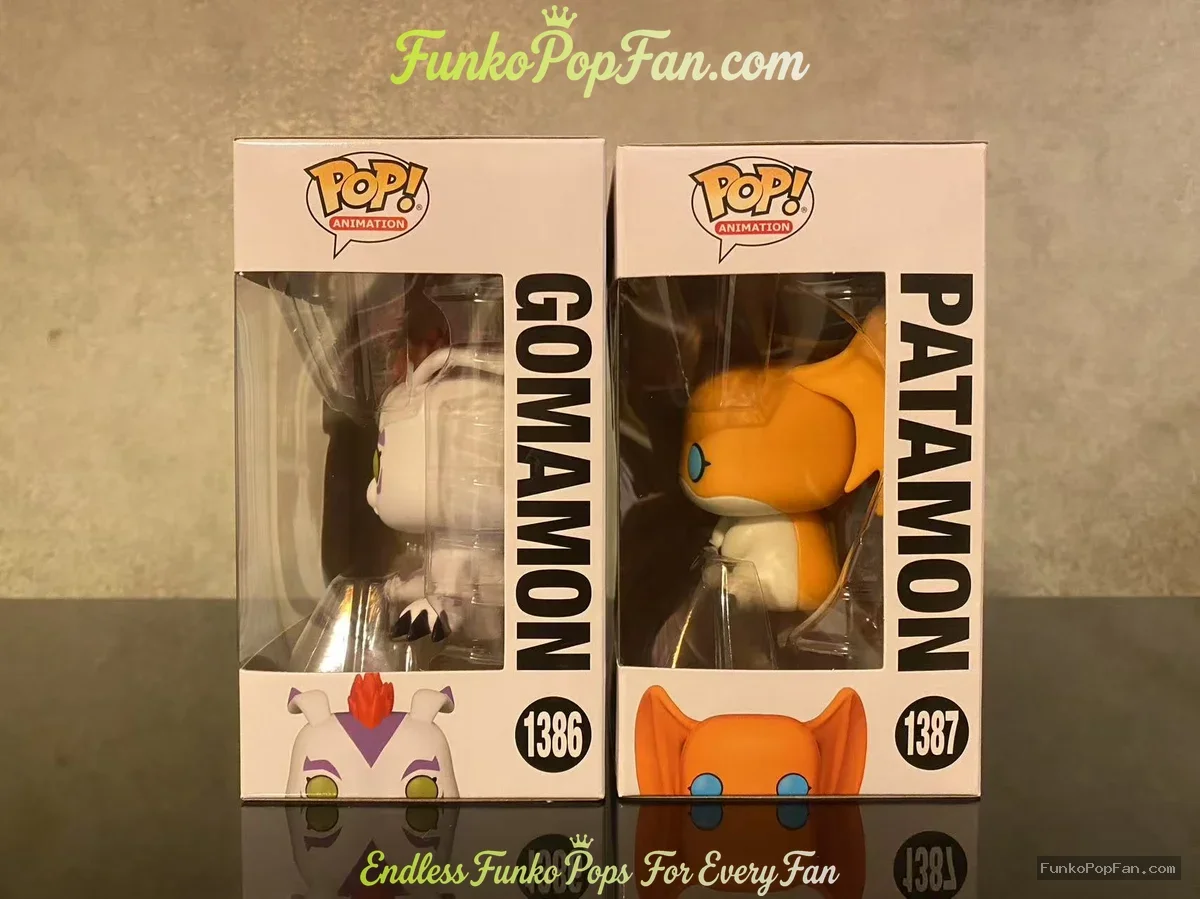 Bundle Funko Pop! Digimon Animation Gomamon #1386 / Patamon #1387 Vinyl Figure Bobblehead Vaulted Co - Funko Pop Figure