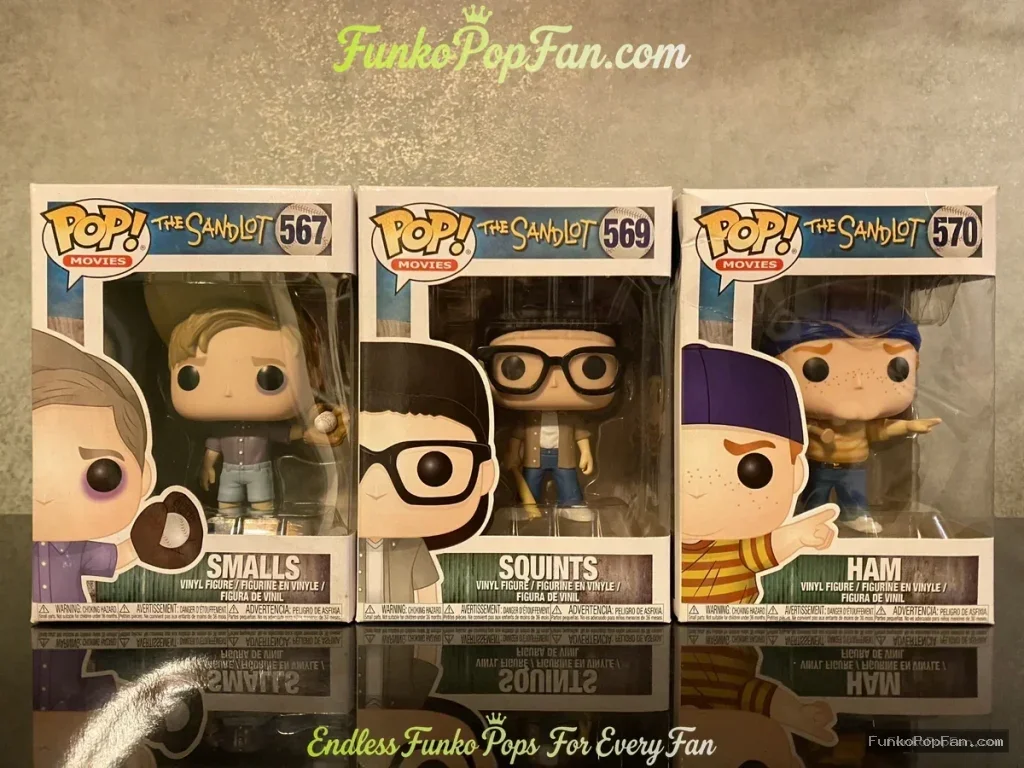 Bundle Funko Pop! Movies The Sandlot #567 Smalls + #569 Squints + #570 Ham Vinyl Figure Bobblehead Vaulted Collectible With Protector Funko Pop Figure