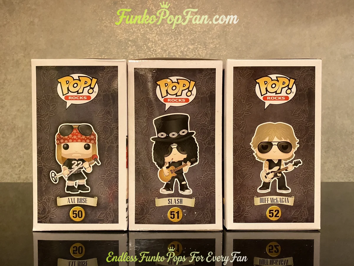 Bundle Funko Pop! Rock Guns N' Roses #50 Axl Rose / Slash #51 / Duff McKagan #52 Vinyl Figure Bobble - Funko Pop Figure