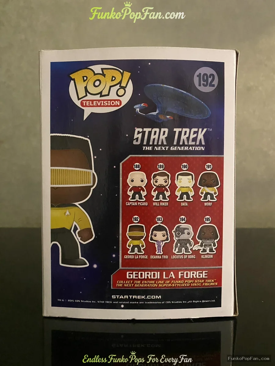 Funko Pop Television Star Trek The Next Generation #192 Geordi La Forge Vinyl Figure Bobblehead Vaul - Funko Pop Figure