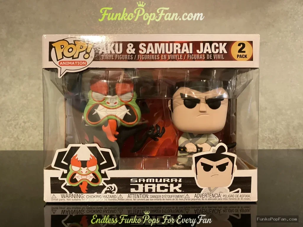 Animation Samurai Jack & Aku NYCC 2019 Exclusive Vinyl Figure Bobblehead Vaulted Collectible With Protector Funko Pop Figure