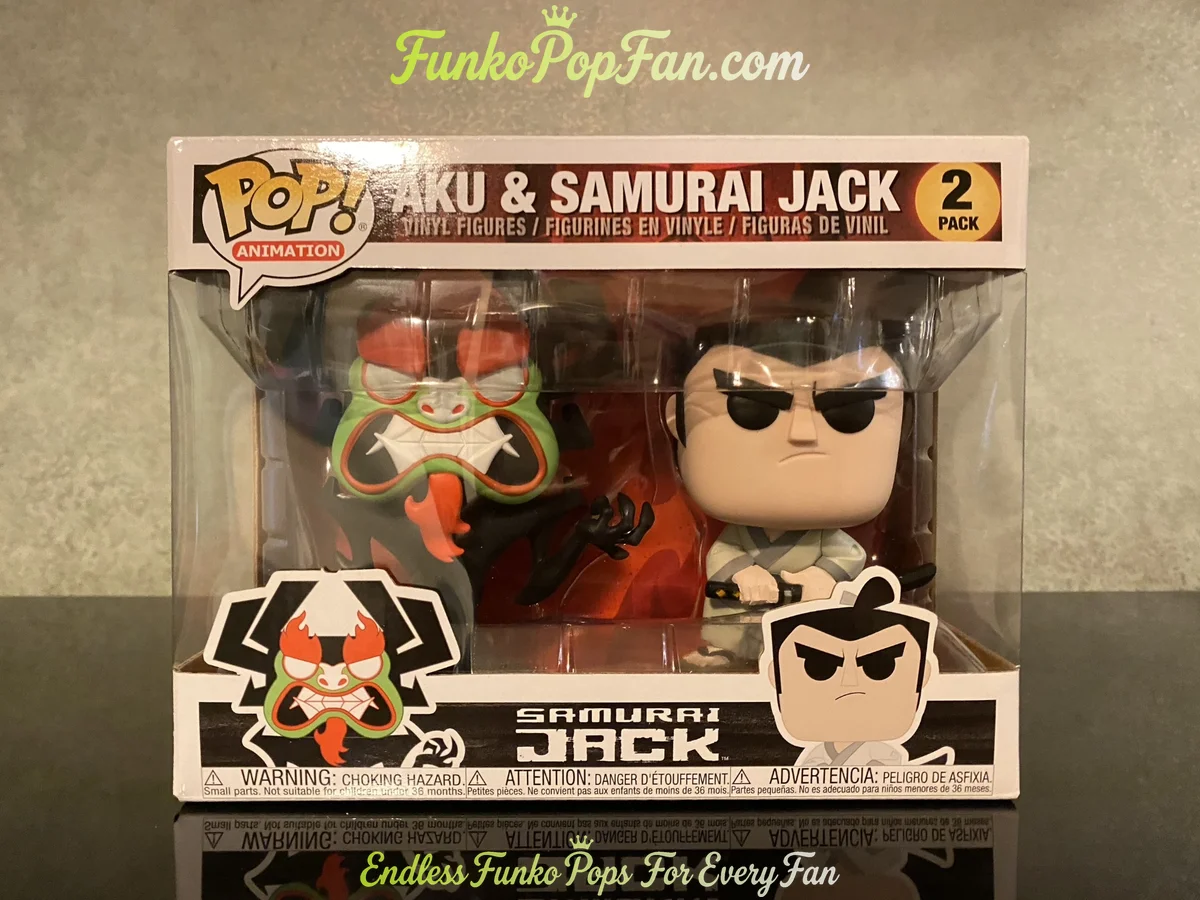 Animation Samurai Jack & Aku NYCC 2019 Exclusive Vinyl Figure Bobblehead Vaulted Collectible With Protector Funko Pop Figure