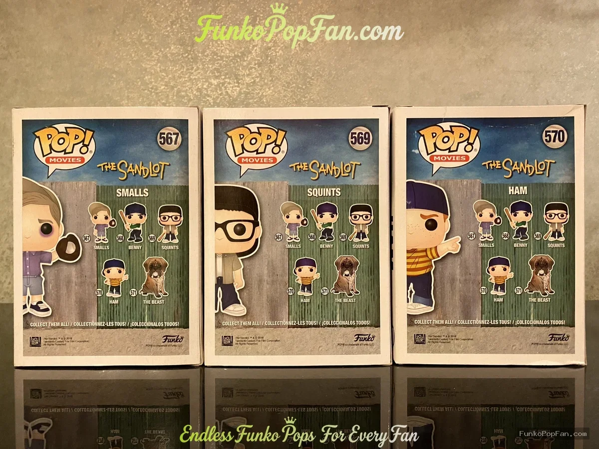 Bundle Funko Pop! Movies The Sandlot #567 Smalls + #569 Squints + #570 Ham Vinyl Figure Bobblehead V - Funko Pop Figure