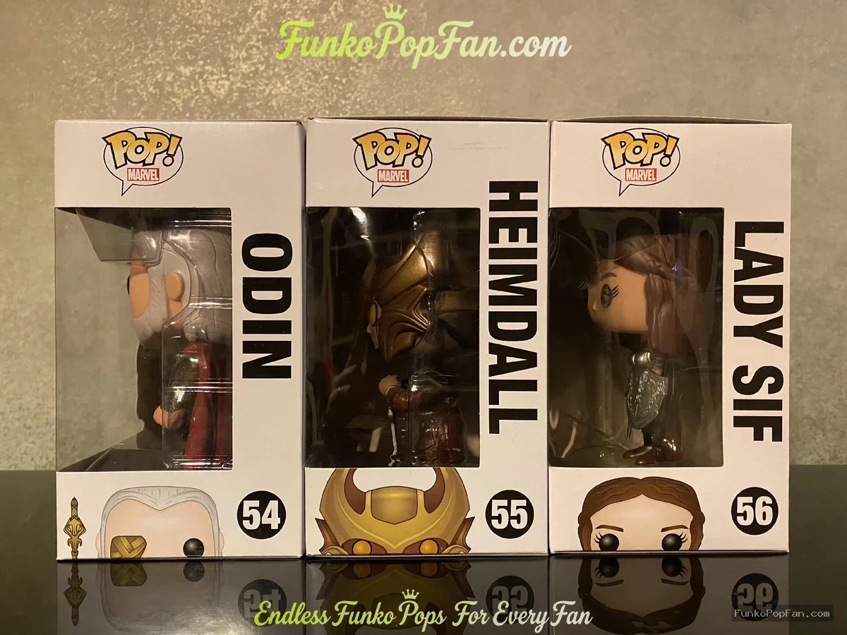 Bundle Funko Pop! Set Marvel Thor #54 Odin + #55 Heimdall + #56 Lady Sif Vinyl Figure Bobblehead Vau - Funko Pop Figure