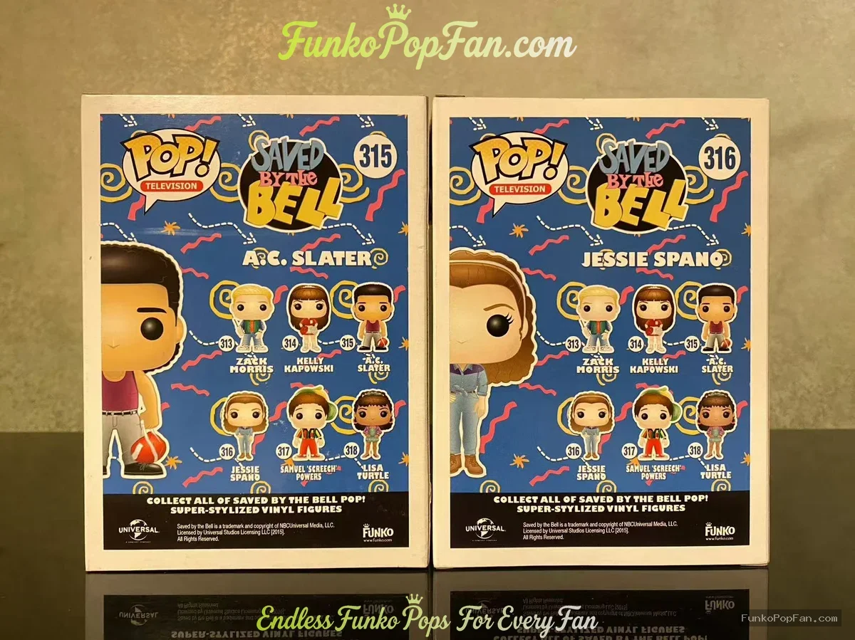 Bundle Funko Pop! Saved by the Bell Television #315 A.C. Slater / Jessie Spano #316 Vinyl Figure Bob - Funko Pop Figure