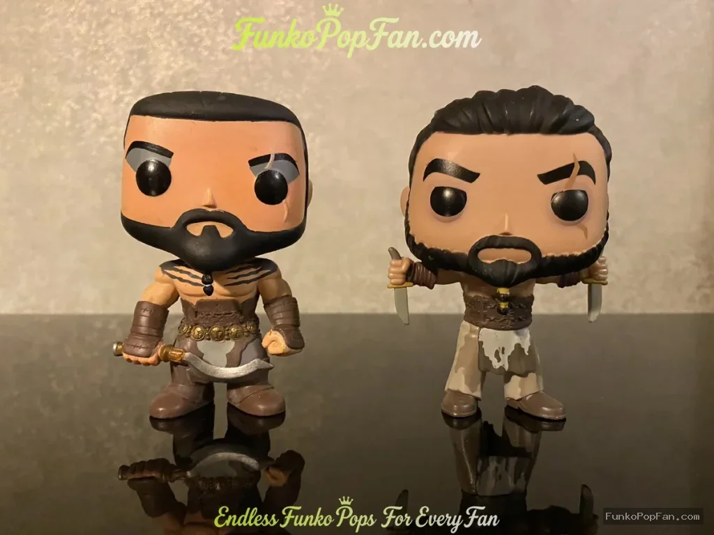 Game of Thrones #6 Khal Drogo Lot of 2 (Standard + Bloody Variant) Vinyl Figure Bobblehead Vaulted Collectible With Protector Funko Pop Figure