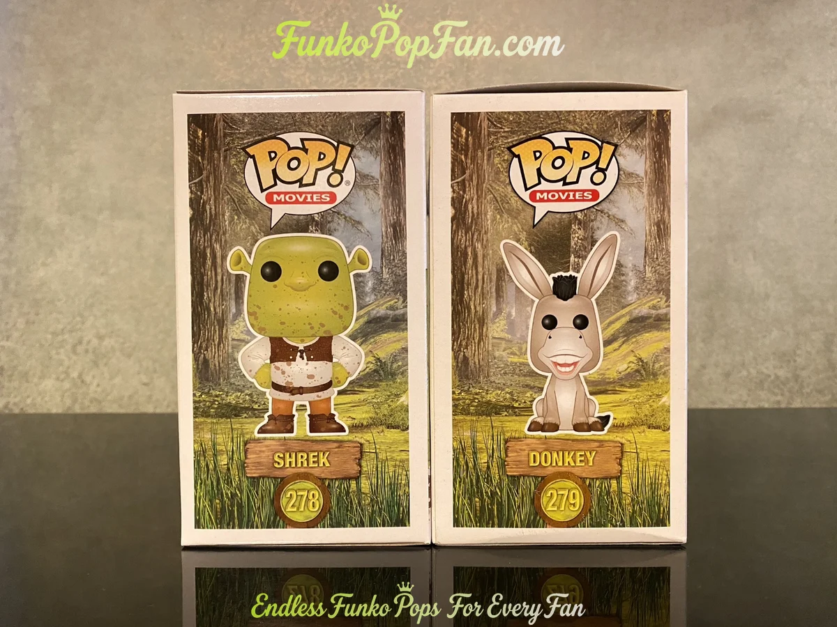Bundle Funko Pop! Movies Shrek #278 Shrek / Donkey #279 Vinyl Figure Bobblehead Vaulted Collectible  - Funko Pop Figure