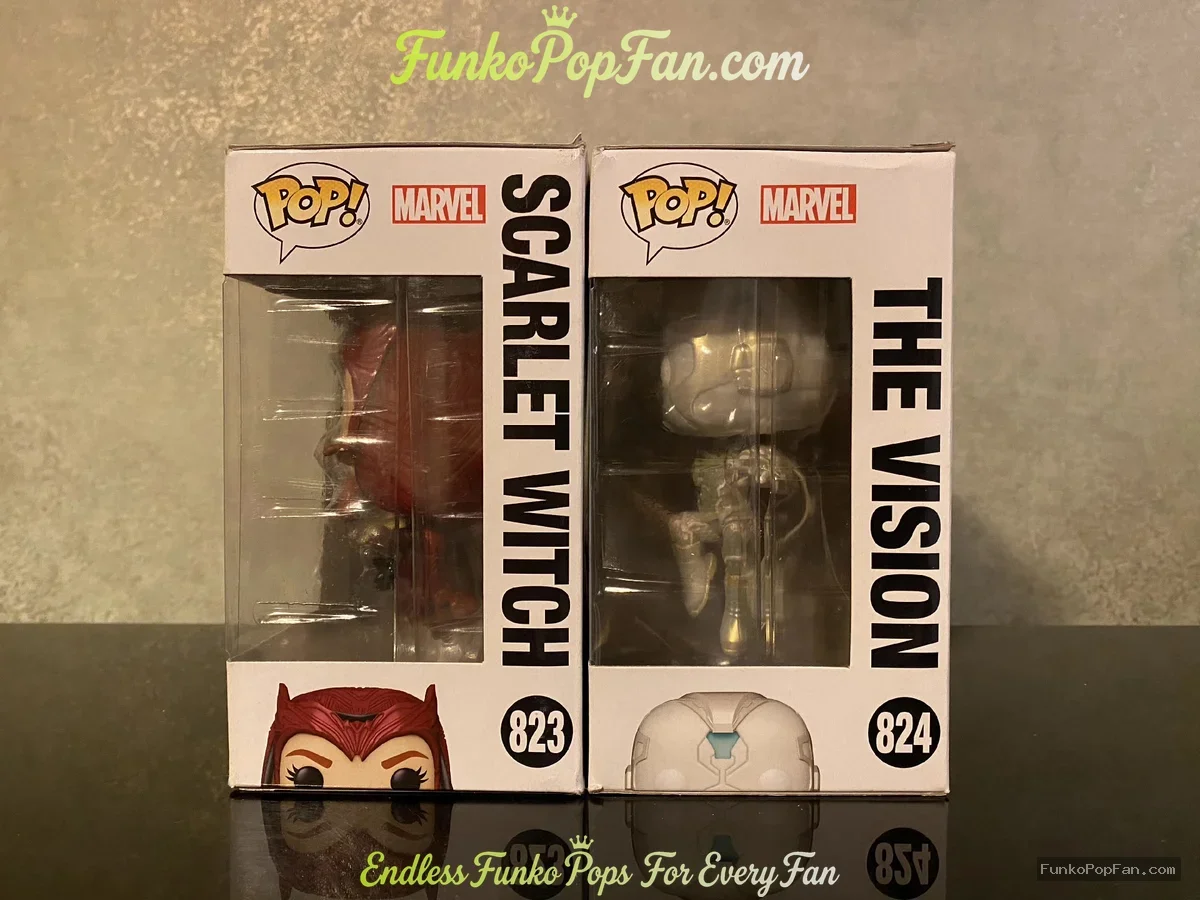 Bundle Funko Pop! Marvel WandaVision #823 Scarlet Witch / The Vision #824 Vinyl Figure Bobblehead Va - Funko Pop Figure