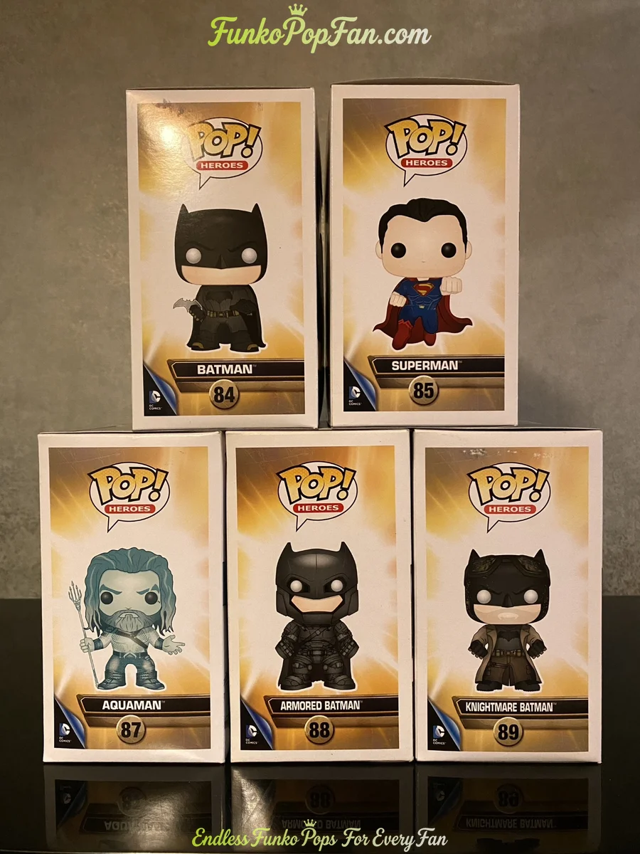 Bundle Funko Pop! DC Icons #84 Batman / Superman #85 / Aquaman #87 / Armored Batman #88 / Knightmare - Funko Pop Figure