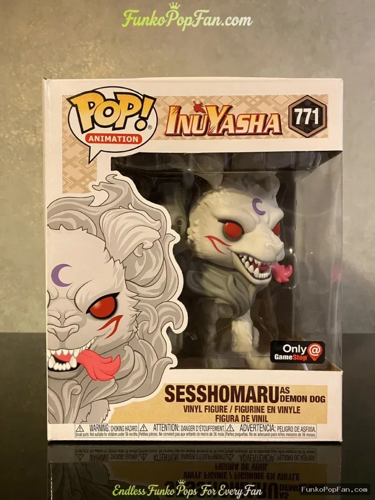 Animation Inuyasha #771 Sesshomaru Demon Dog (GameStop Exclusive) Vinyl Figure Bobblehead Vaulted Collectible With Protector Funko Pop Figure
