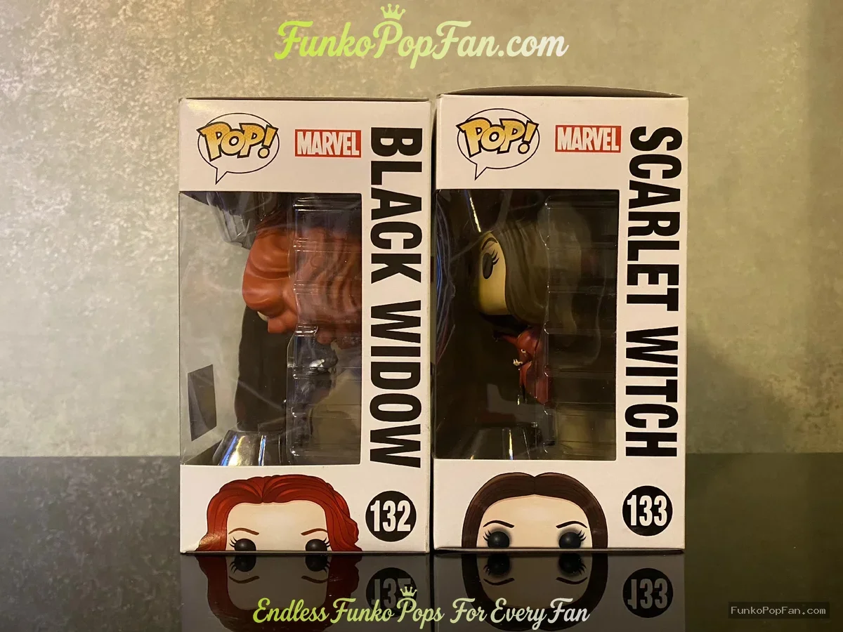Funko Pop! Marvel Civil War #132 Black Widow / #133 Scarlet Witch Vinyl Figure Bobblehead Vaulted Co - Funko Pop Figure