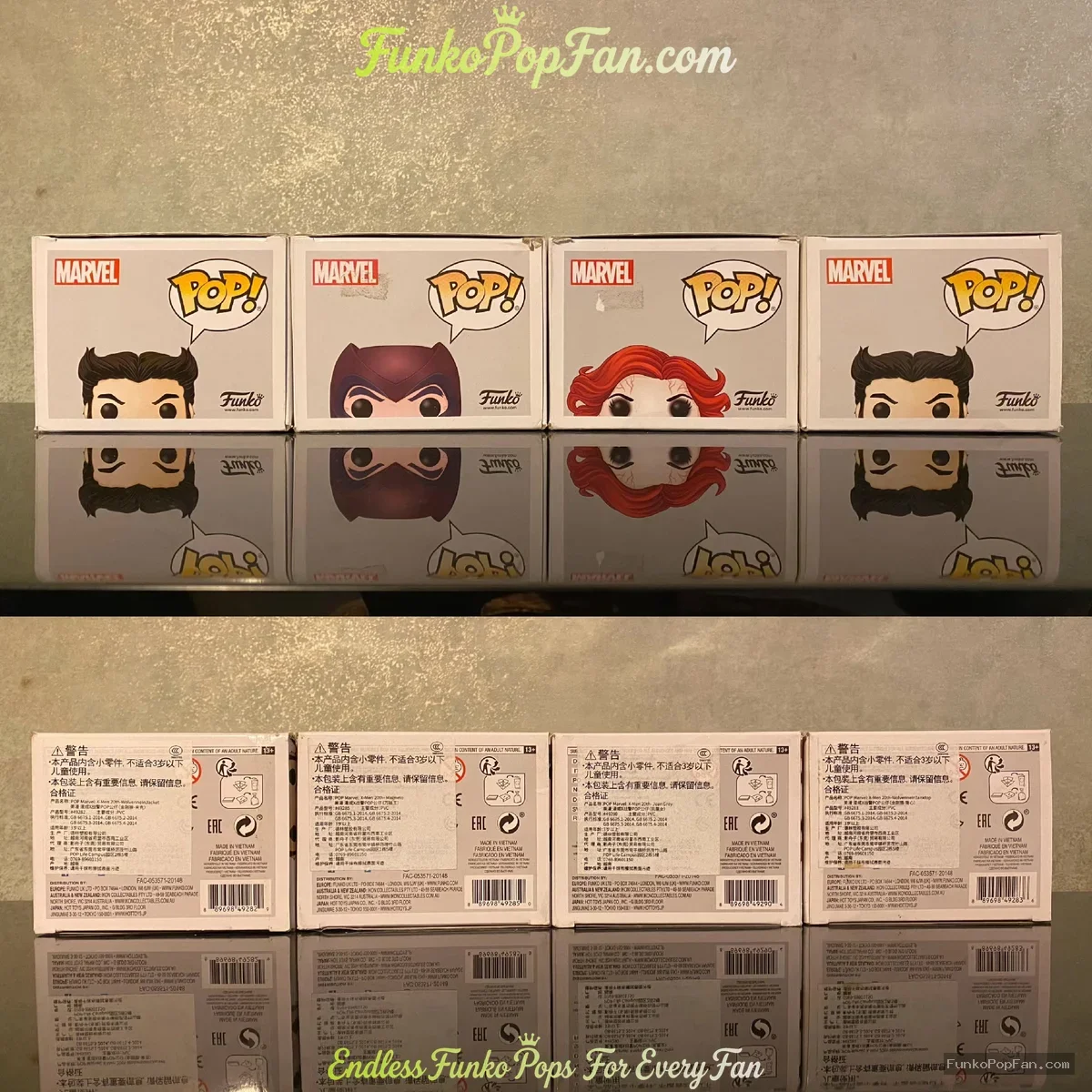 Bundle Funko Pop Marvel #637 Wolverine Logan / #640 Magneto / #645 Jean Grey / #647 Logan Vinyl Figu - Funko Pop Figure