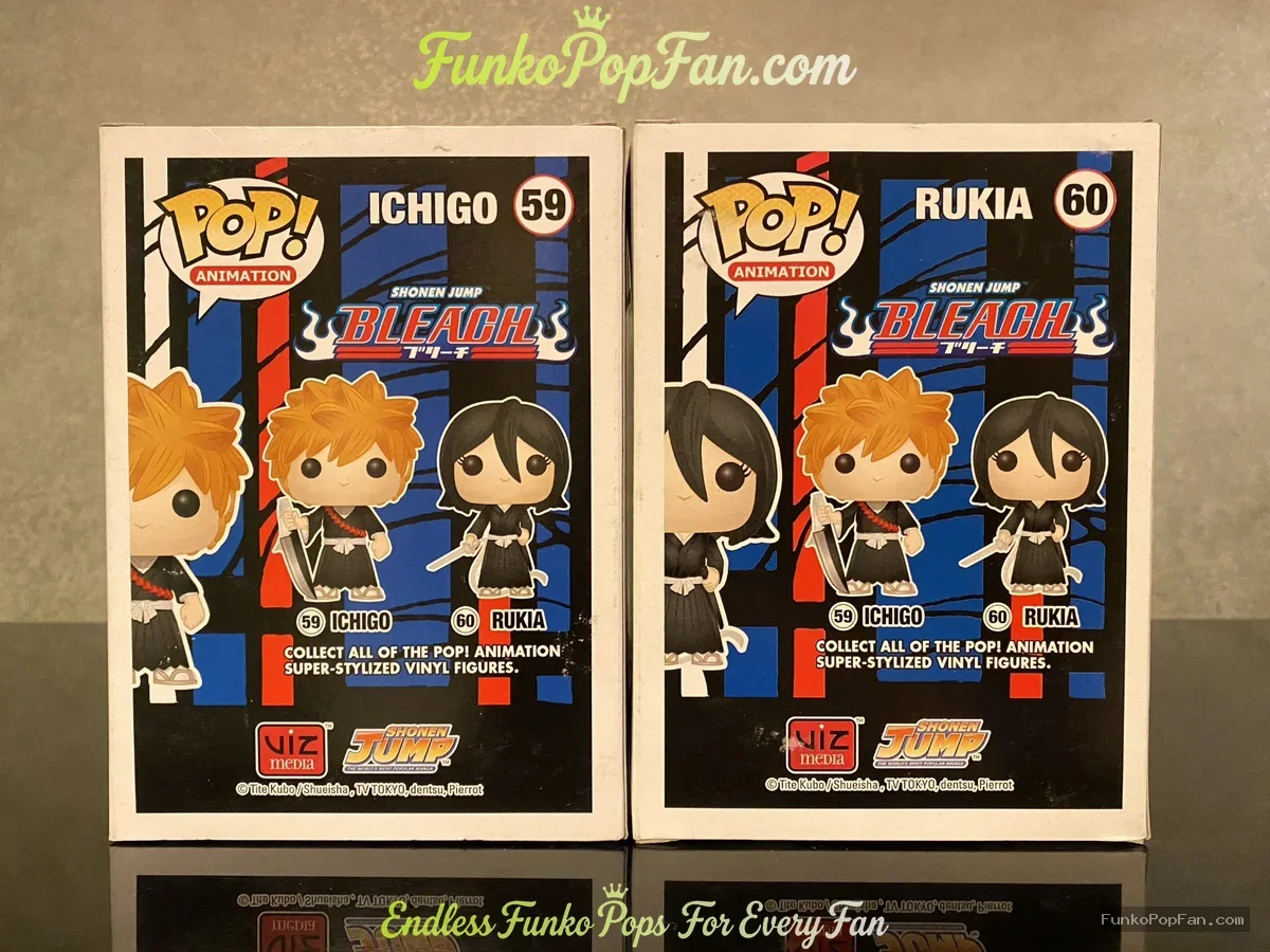 Funko Pop! Animation Bleach #59 Ichigo / #60 Rukia Vinyl Figure Bobblehead Vaulted Collectible With  - Funko Pop Figure