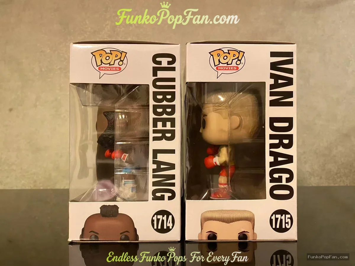 Funko Pop! Movies Rocky #1714 Clubber Lang + #1715 Ivan Drago Vinyl Figure Bobblehead Vaulted Collec - Funko Pop Figure