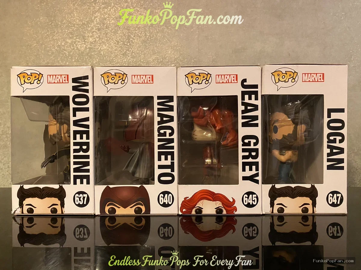 Bundle Funko Pop Marvel #637 Wolverine Logan / #640 Magneto / #645 Jean Grey / #647 Logan Vinyl Figu - Funko Pop Figure