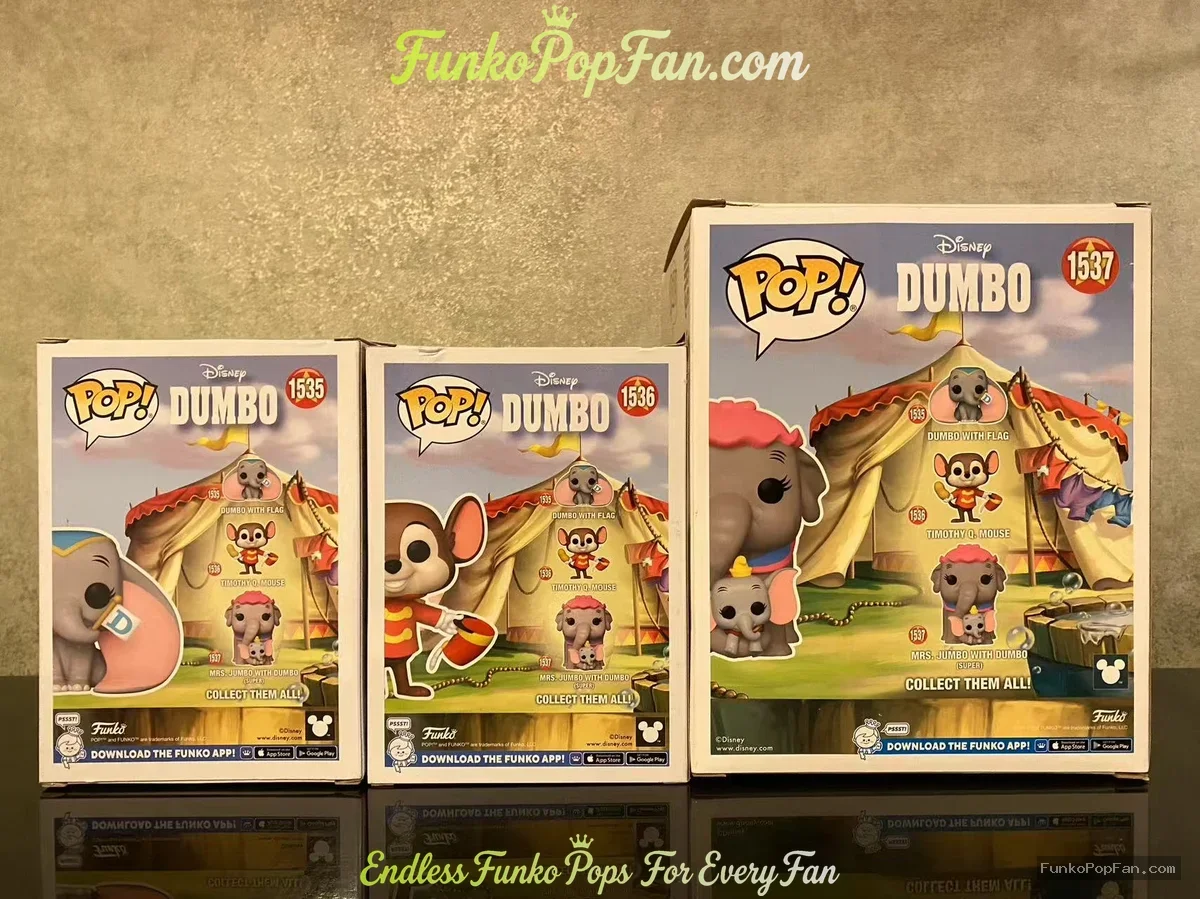 Bundle Funko Pop! Disney Dumbo #1539 Dumbo / Timothy Mouse #1536 / Mrs. Jumbo with Dumbo #1537 Vinyl - Funko Pop Figure