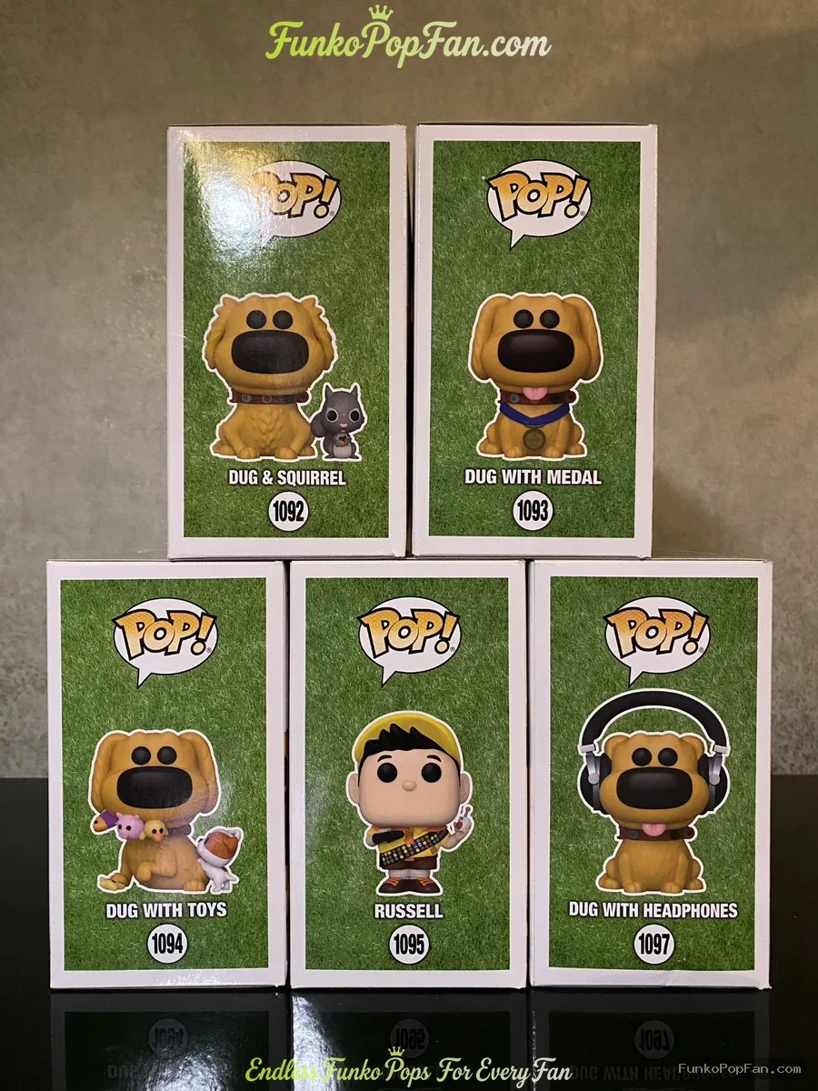 Bundle Funko Pop! Disney Dug Days #1092/#1093/#1094/#1095/#1096 Dug Squirrel Medal Toys Russell Head - Funko Pop Figure