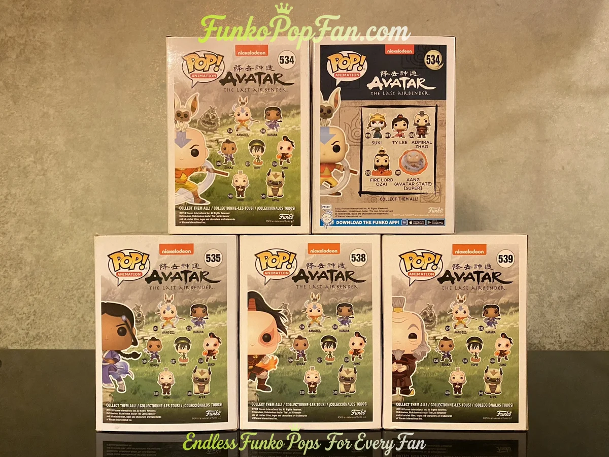 Bundle Funko Pop! Avatar The Last Airbender #534 Aang / Katara #535 / Zuko #538 / Iroh #539 Vinyl Fi - Funko Pop Figure