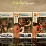 Bundle Funko Pop! Disney Moana #213 Moana & Pua / Maui #214 / Young Moana #215 Vinyl Figure Bobblehead Vaulted Collectible With Protector Funko Pop Figure