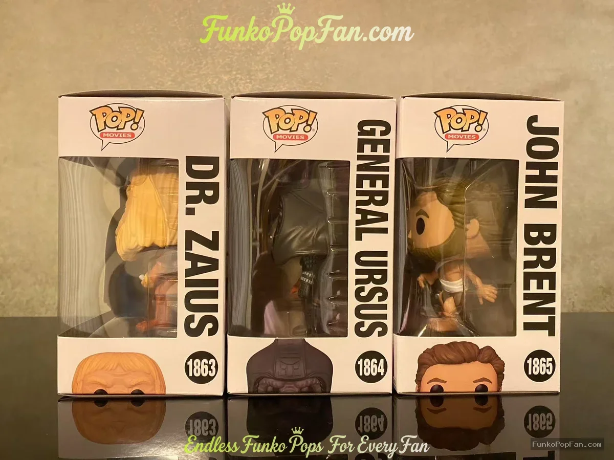 Bundle Funko Pop! Movies Planet of the Apes #1863 Dr. Zaius / General Ursus #1864 / John Brent #1865 - Funko Pop Figure