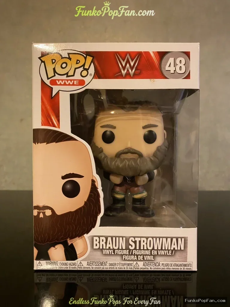 WWE Braun Strowman #48 Vinyl Figure Bobblehead Vaulted Collectible With Protector Funko Pop Figure