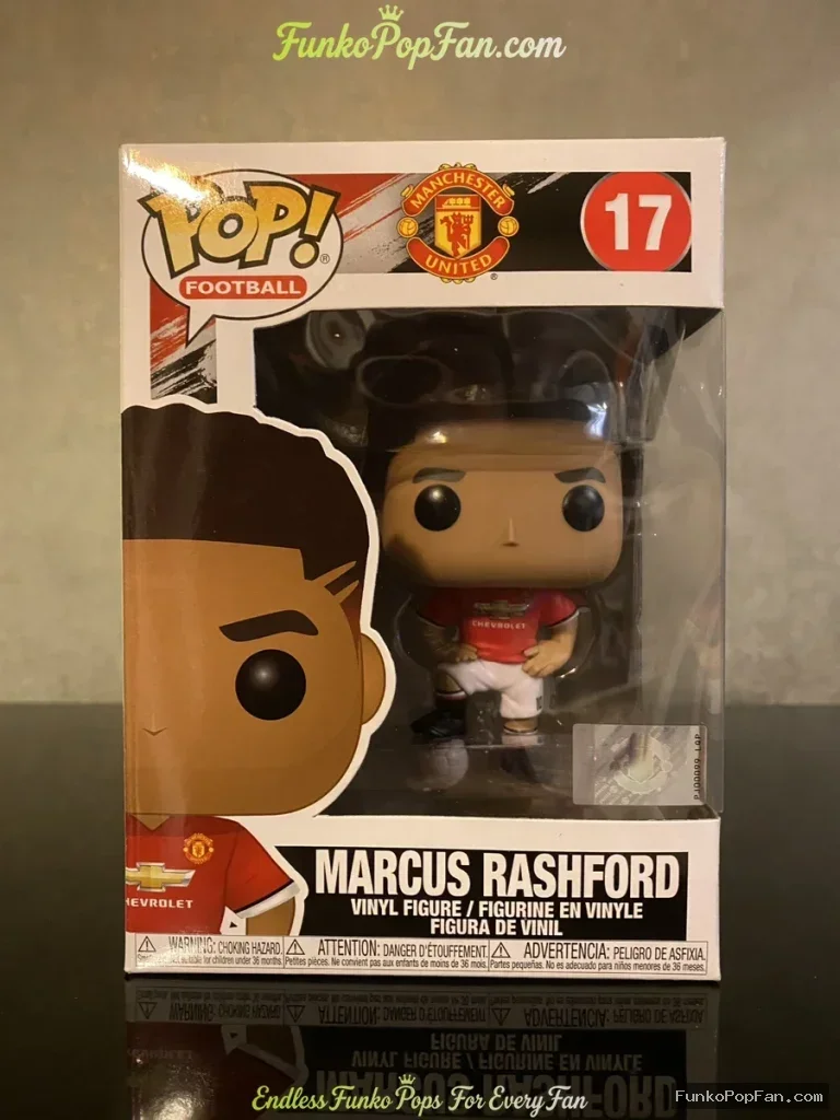 Football Manchester United #17 Marcus Rashford Vinyl Figure Bobblehead Vaulted Collectible With Protector Funko Pop Figure