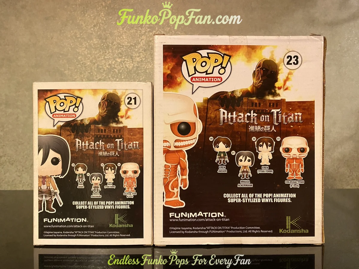 Funko Pop! Animation Attack on Titan #21 Mikasa Ackermann / Colossal Titan #23 Vinyl Figure Bobblehe - Funko Pop Figure