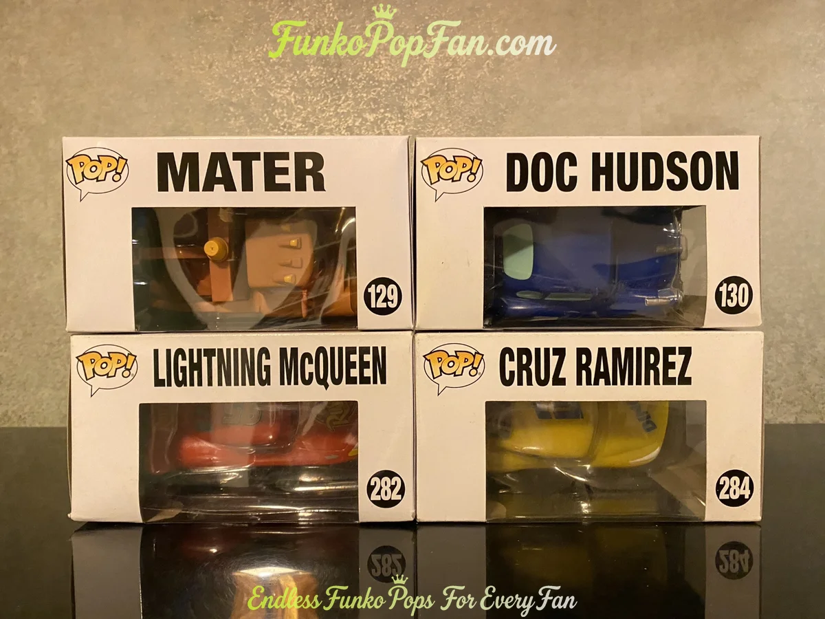 Bundle Funko Pop Cars #129 Mater (Doc Hudson #130 Lightning McQueen #282 Cruz Ramirez #284) Vinyl Fi - Funko Pop Figure