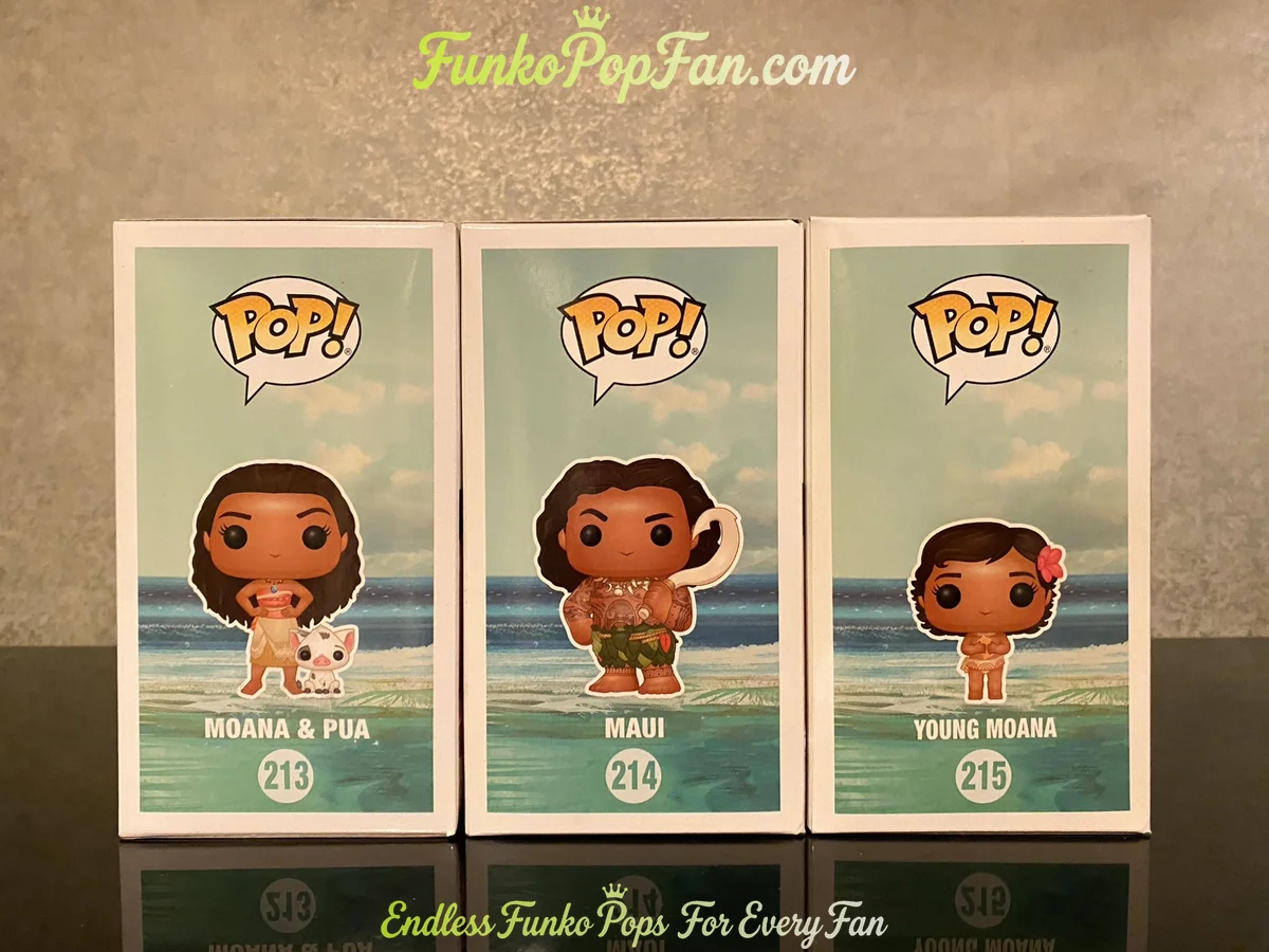 Bundle Funko Pop! Disney Moana #213 Moana & Pua / Maui #214 / Young Moana #215 Vinyl Figure Bobblehe - Funko Pop Figure