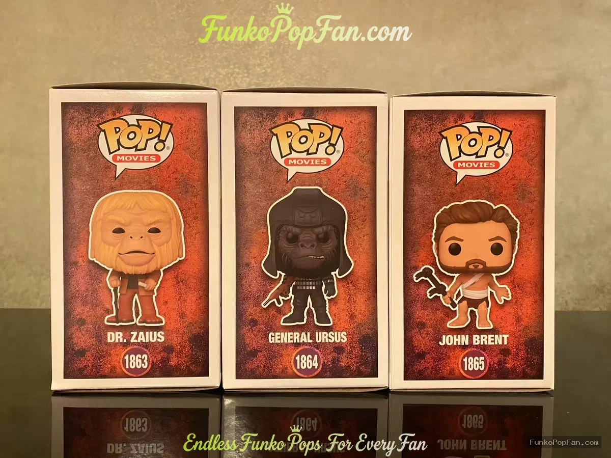 Bundle Funko Pop! Movies Planet of the Apes #1863 Dr. Zaius / General Ursus #1864 / John Brent #1865 - Funko Pop Figure