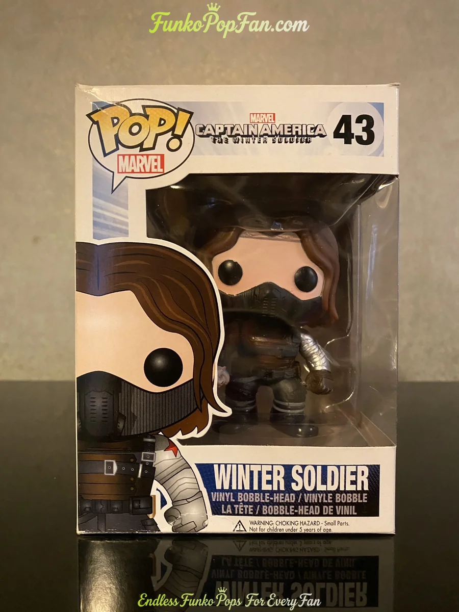 Marvel Captain America #43 Winter Soldier Vinyl Figure Bobblehead Vaulted Collectible With Protector Funko Pop Figure