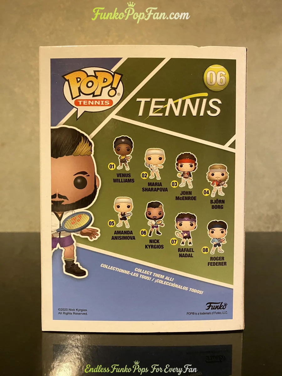 Funko Pop! Tennis Nick Kyrgios #06 (Variant) Vinyl Figure Bobblehead Vaulted Collectible With Protec - Funko Pop Figure