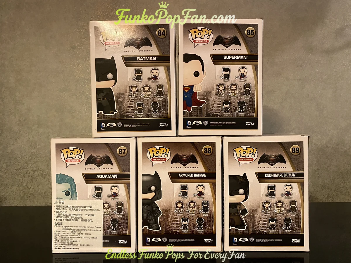 Bundle Funko Pop! DC Icons #84 Batman / Superman #85 / Aquaman #87 / Armored Batman #88 / Knightmare - Funko Pop Figure