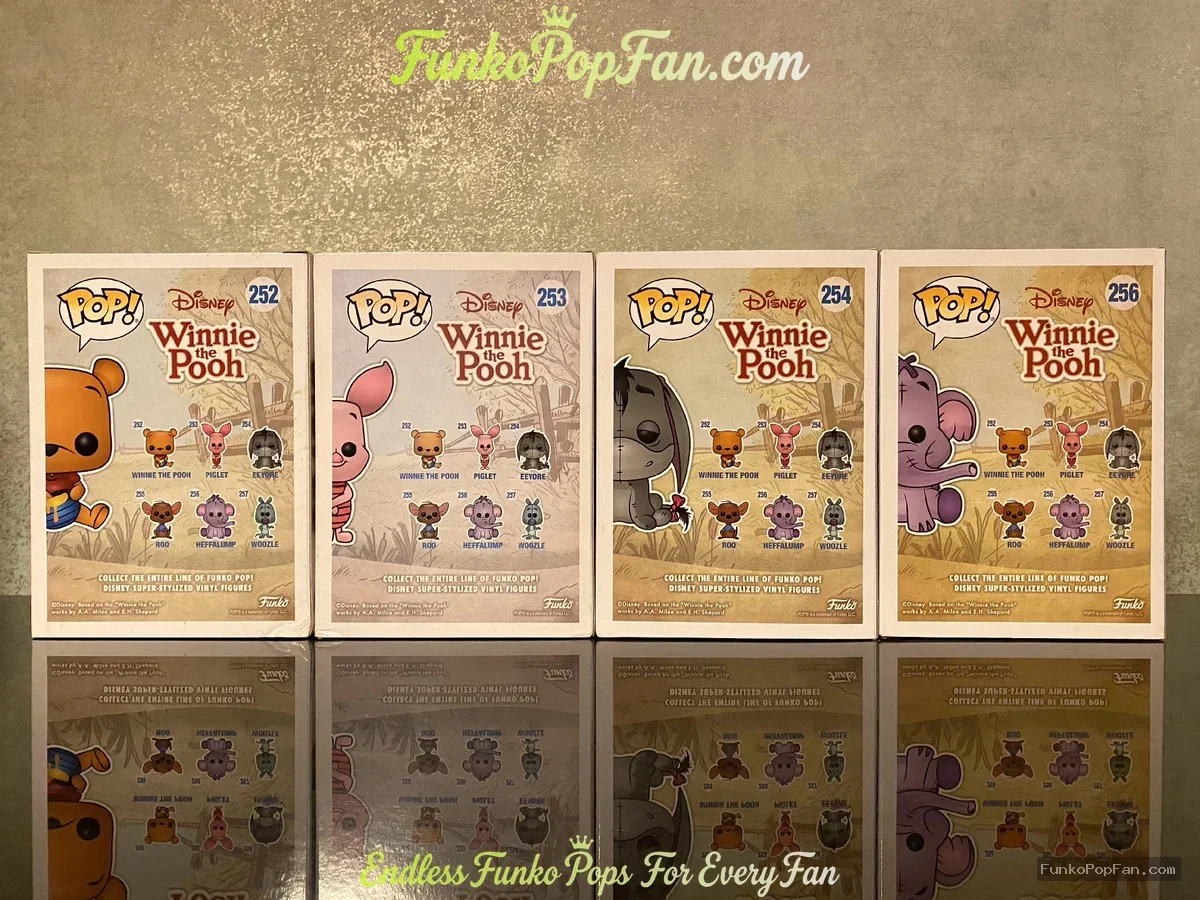 Bundle Funko Pop! Disney Winnie the Pooh Lot of 4 #252 Winnie the Pooh, #253 Piglet, #254 Eeyore, #2 - Funko Pop Figure