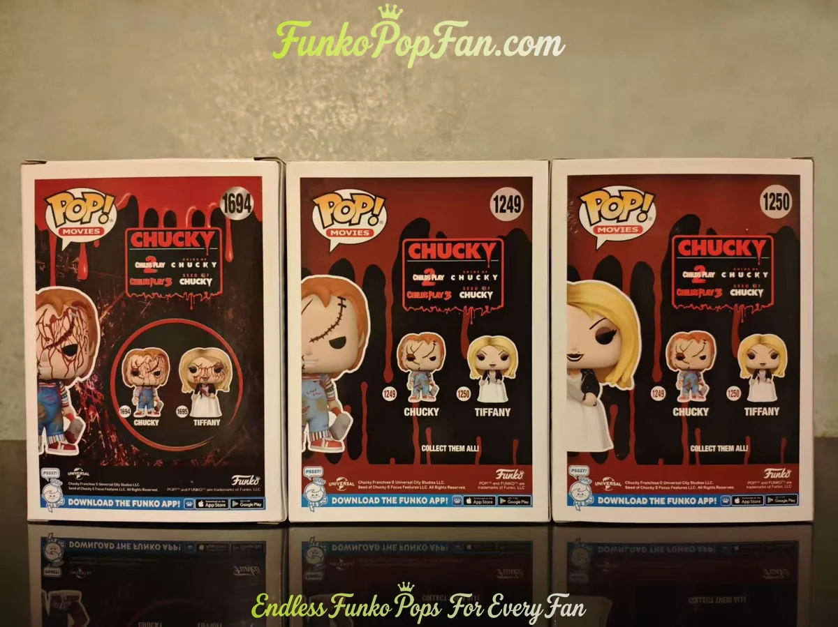 Bundle Funko Pop! Movies Child's Play #1694 Chucky / Chucky #1249 / Tiffany #1250 Vinyl Figure Bobbl - Funko Pop Figure