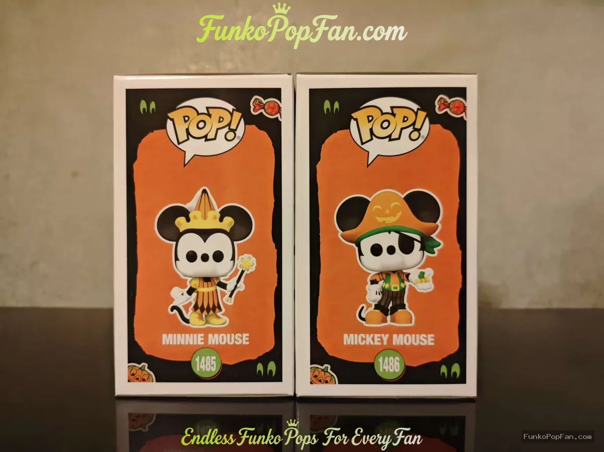 Funko Pop! Disney Halloween #1485 Minnie Mouse / Mickey Mouse #1486 Vinyl Figure Bobblehead Vaulted  - Funko Pop Figure