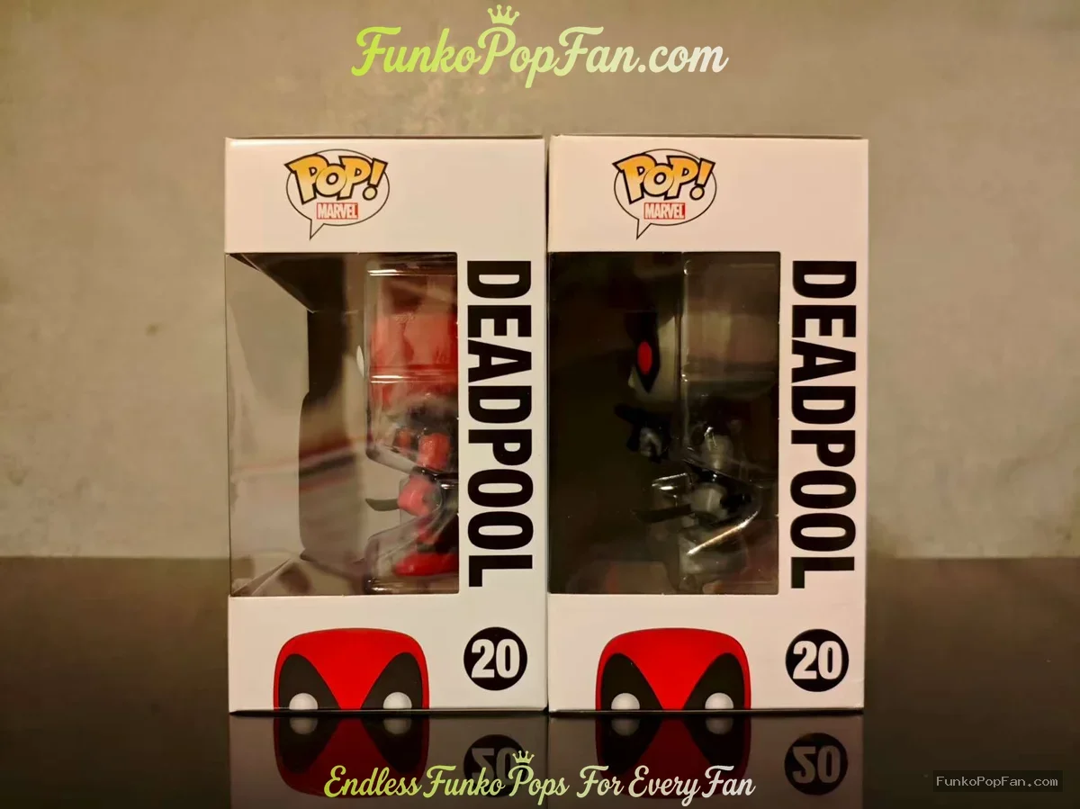 Funko Pop! Marvel Universe #20 Deadpool (Red) + #20 Deadpool (Blue/Grey Hot Topic Exclusive) Lot of  - Funko Pop Figure