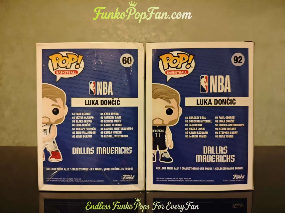 Funko Pop! Basketball Dallas Mavericks #60 Luka Dončić / #92 Vinyl Figure Bobblehead Vaulted Collect - Funko Pop Figure