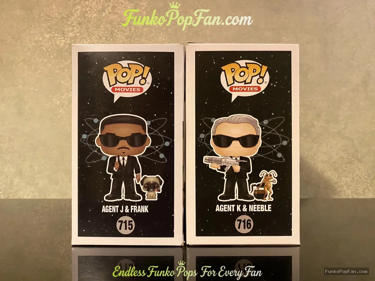 Funko Pop! Movies Men in Black #715 Agent J & Frank / Agent K & Neeble #716 Vinyl Figure Bobblehead  - Funko Pop Figure