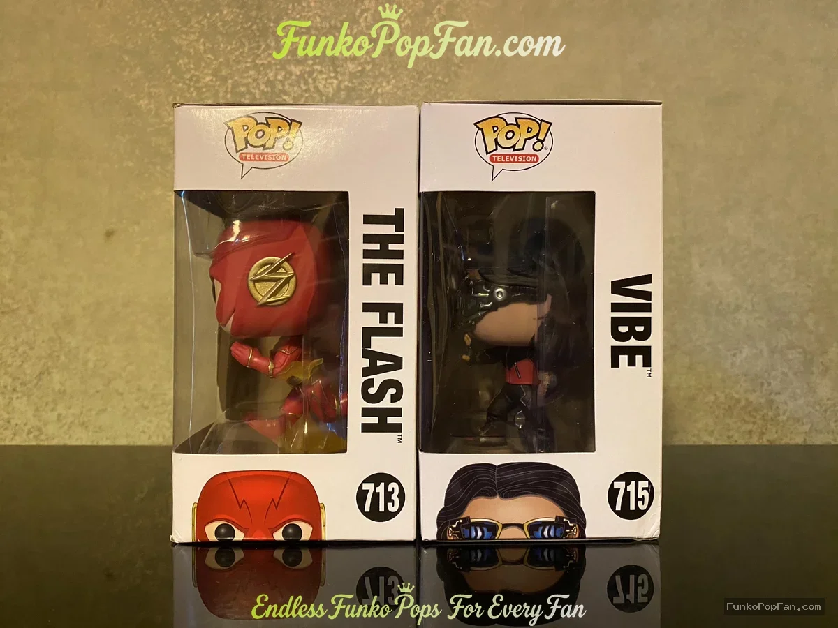 Funko Pop! Television The Flash #713 The Flash / Vibe #715 Vinyl Figure Bobblehead Vaulted Collectib - Funko Pop Figure