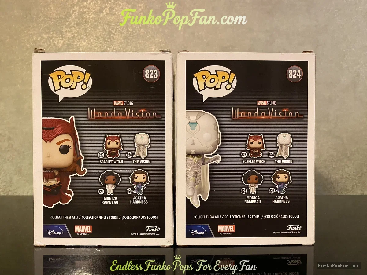 Bundle Funko Pop! Marvel WandaVision #823 Scarlet Witch / The Vision #824 Vinyl Figure Bobblehead Va - Funko Pop Figure