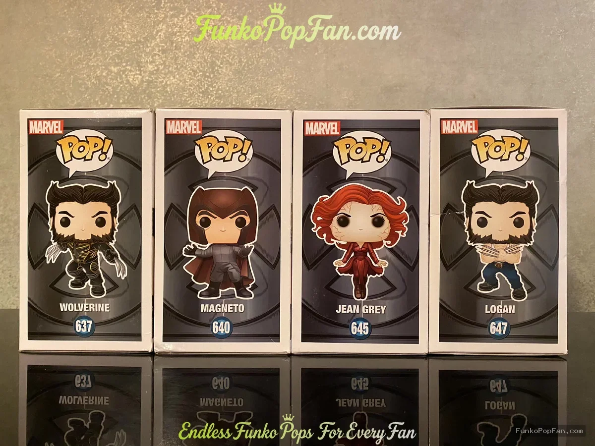 Bundle Funko Pop Marvel #637 Wolverine Logan / #640 Magneto / #645 Jean Grey / #647 Logan Vinyl Figu - Funko Pop Figure