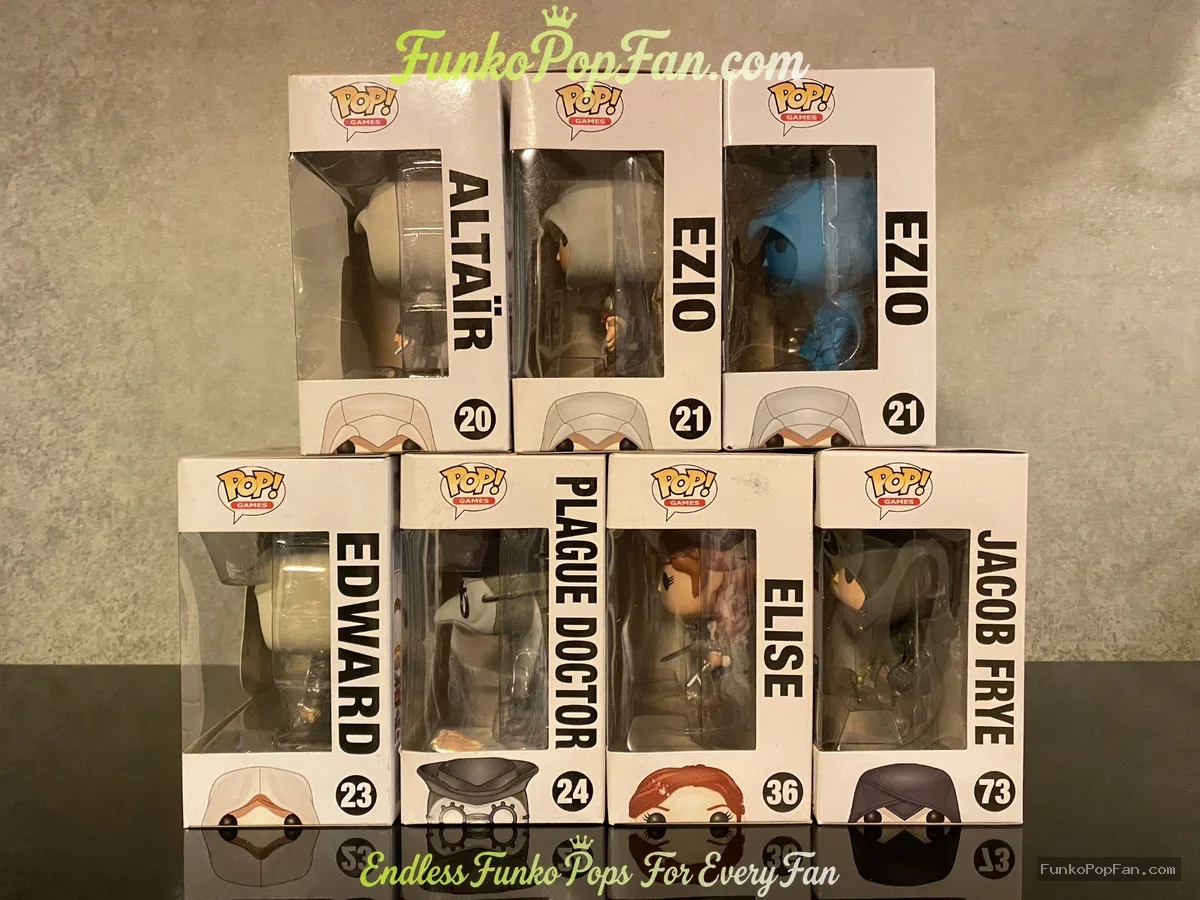 Bundle Funko Pop! Assassin's Creed Altair #23 / Ezio #21 / Edward #23 / Plague Doctor #24 / Elise #5 - Funko Pop Figure