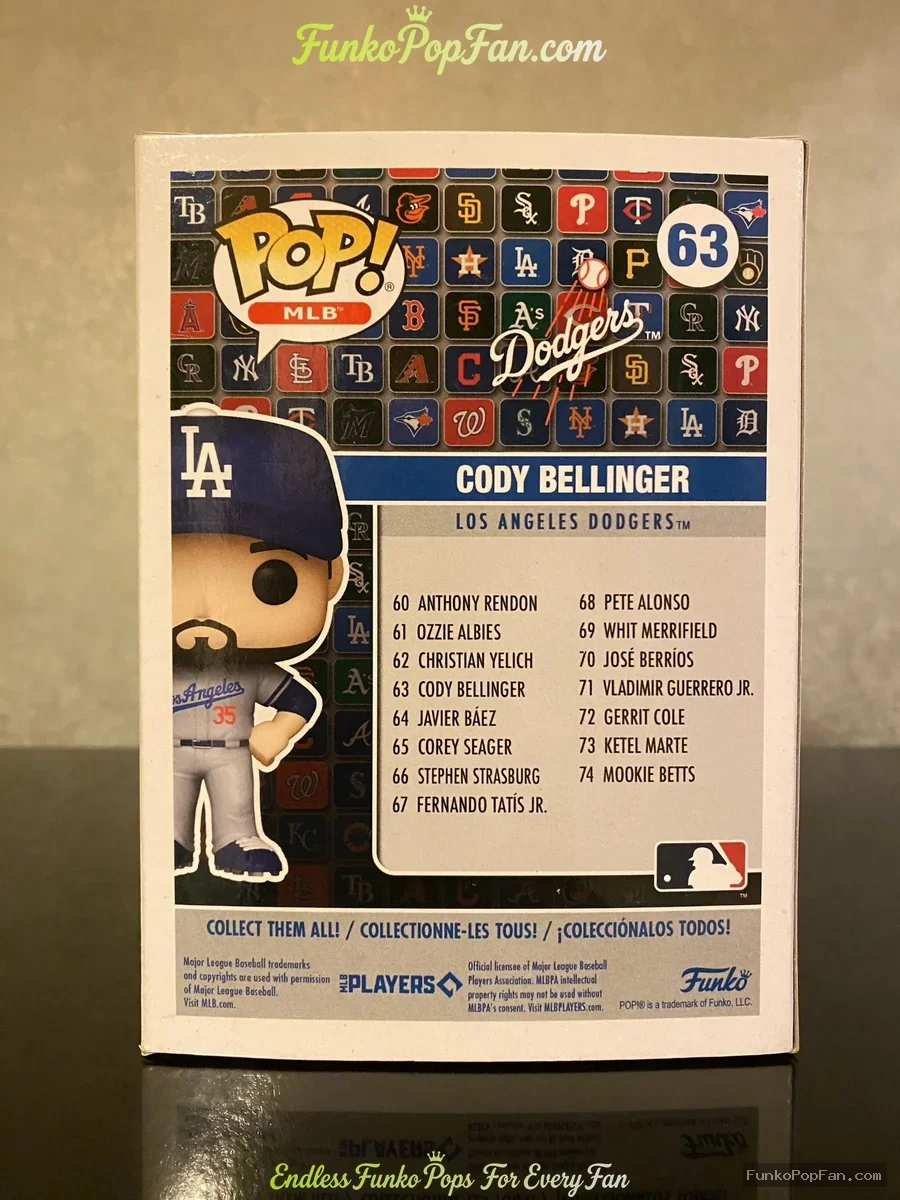 Funko Pop! MLB #63 Cody Bellinger (Road Uniform) Vinyl Figure Bobblehead Vaulted Collectible With Pr - Funko Pop Figure