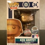 MLB #24 Gold 24 Pcs Limited Ken Griffey (Safeco Field Exclusive) Vinyl Figure Bobblehead Vaulted Collectible With Protector Funko Pop Figure